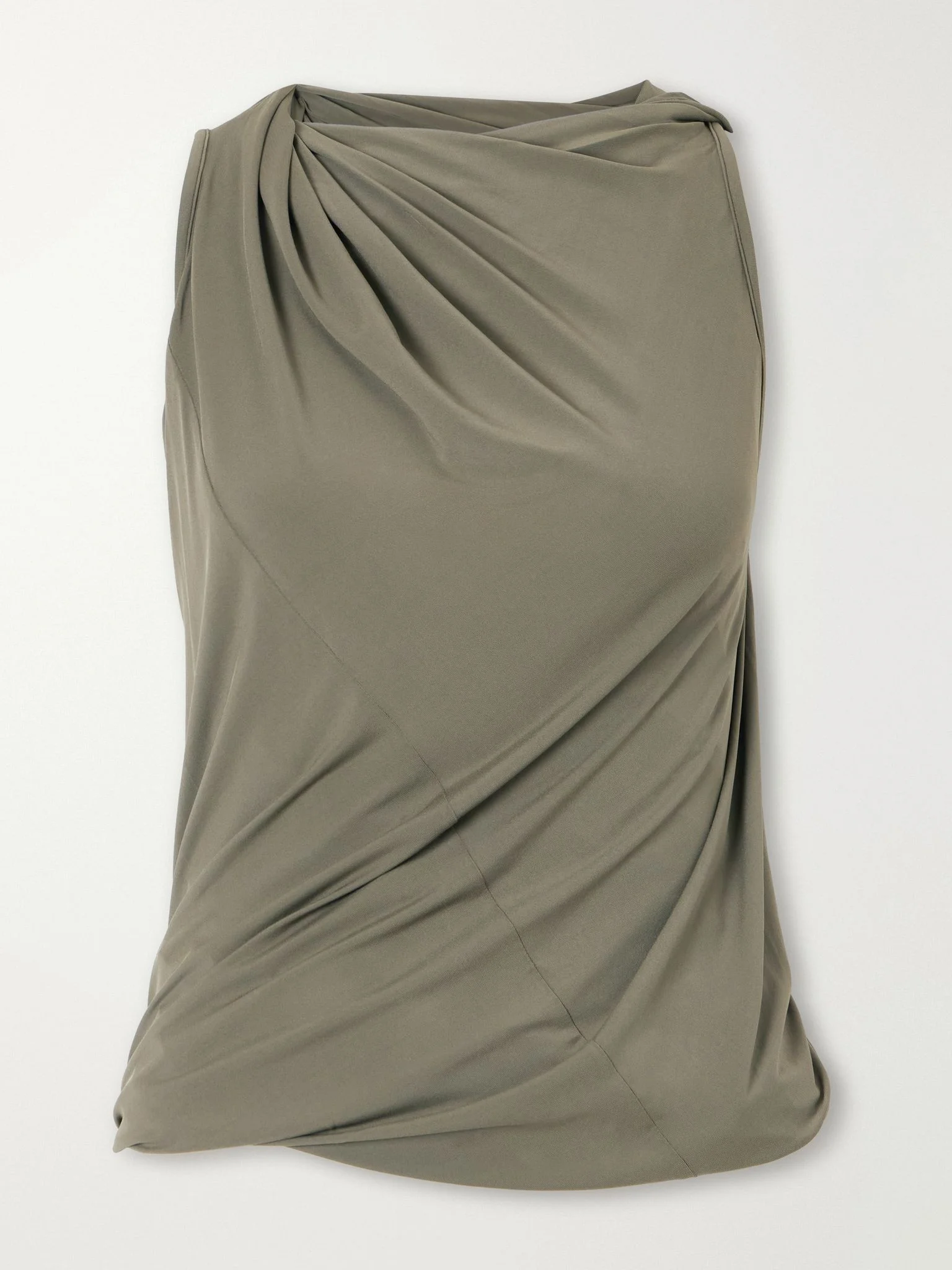 Luna draped crepe-jersey tank Green - 1