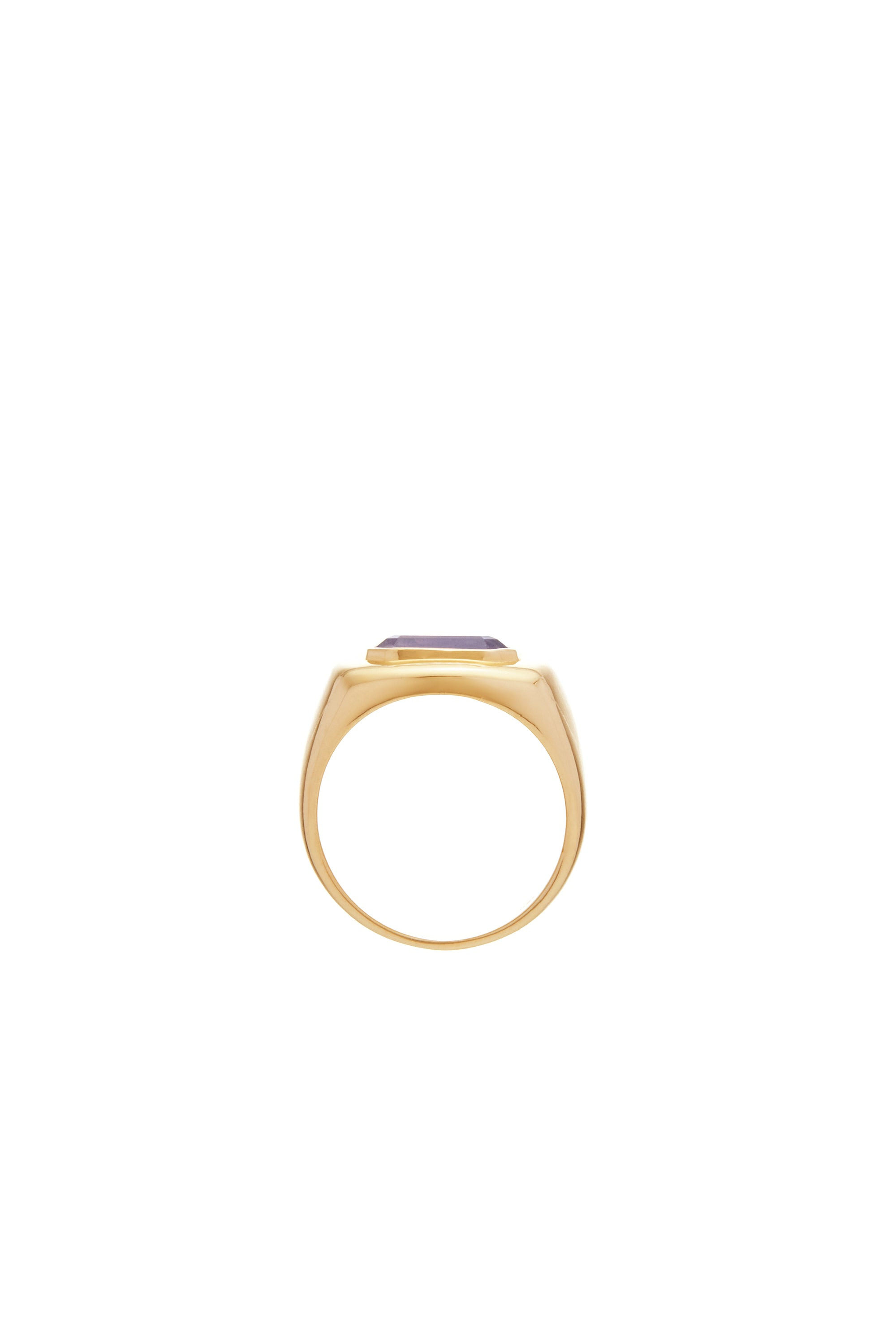 Large Ring in 18K Yellow Gold & Amethyst Stone - 5