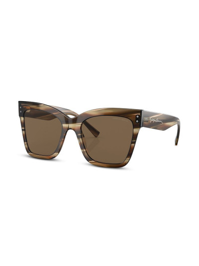 GIORGIO ARMANI logo-print square-frame sunglasses outlook