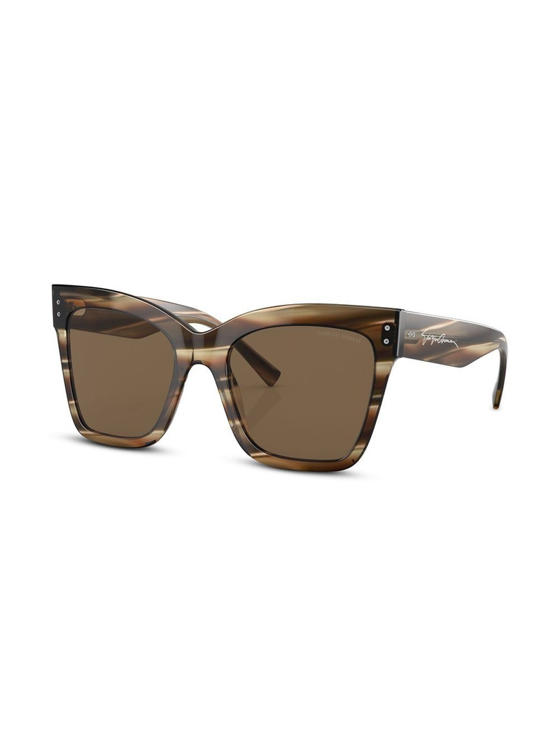 GIORGIO ARMANI logo-print square-frame sunglasses outlook