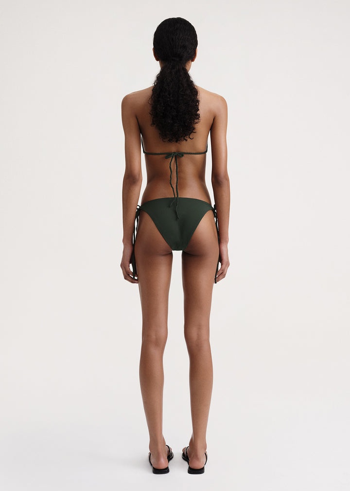 Braid-tie bikini bottoms dark green - 4