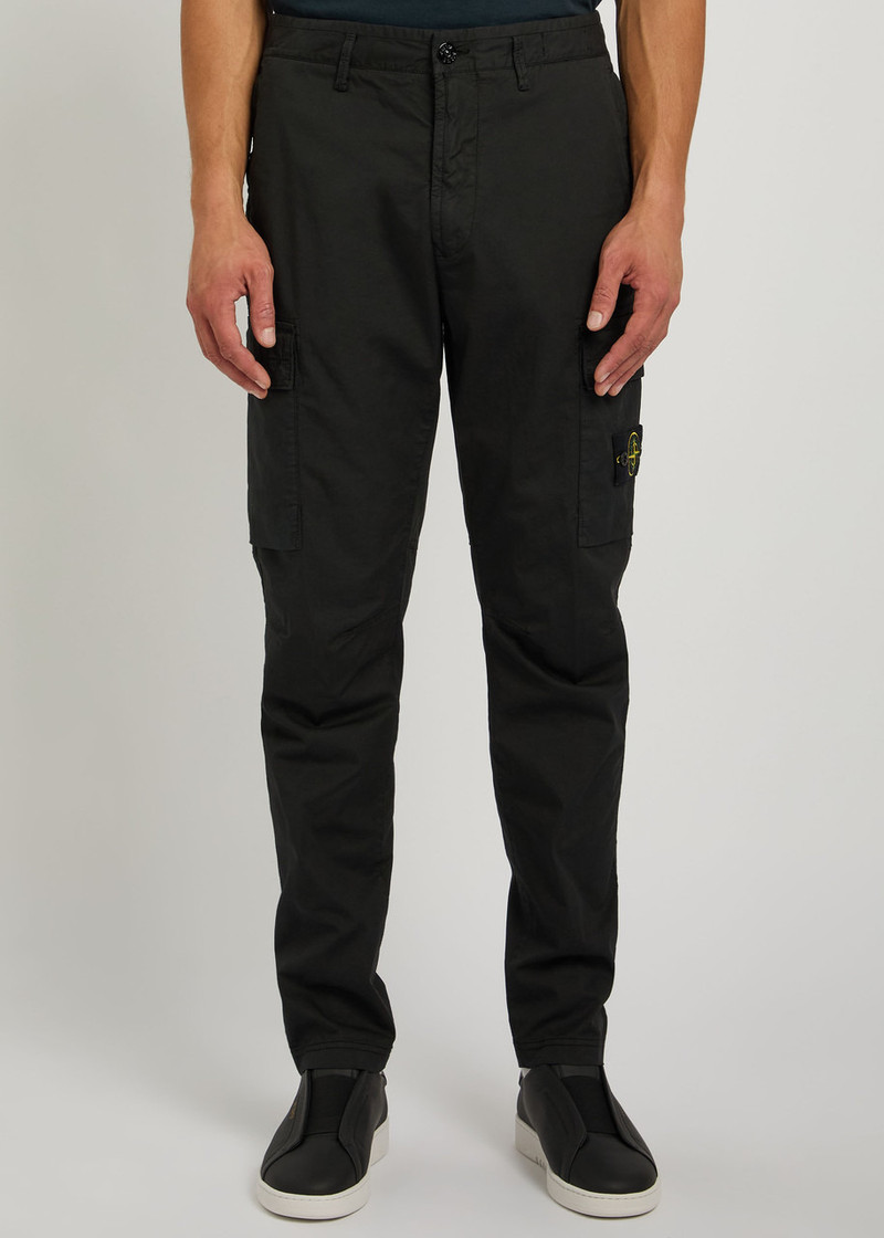 Stone Island Stone Island Tapered-leg Stretch-cotton Poplin Cargo Trousers outlook