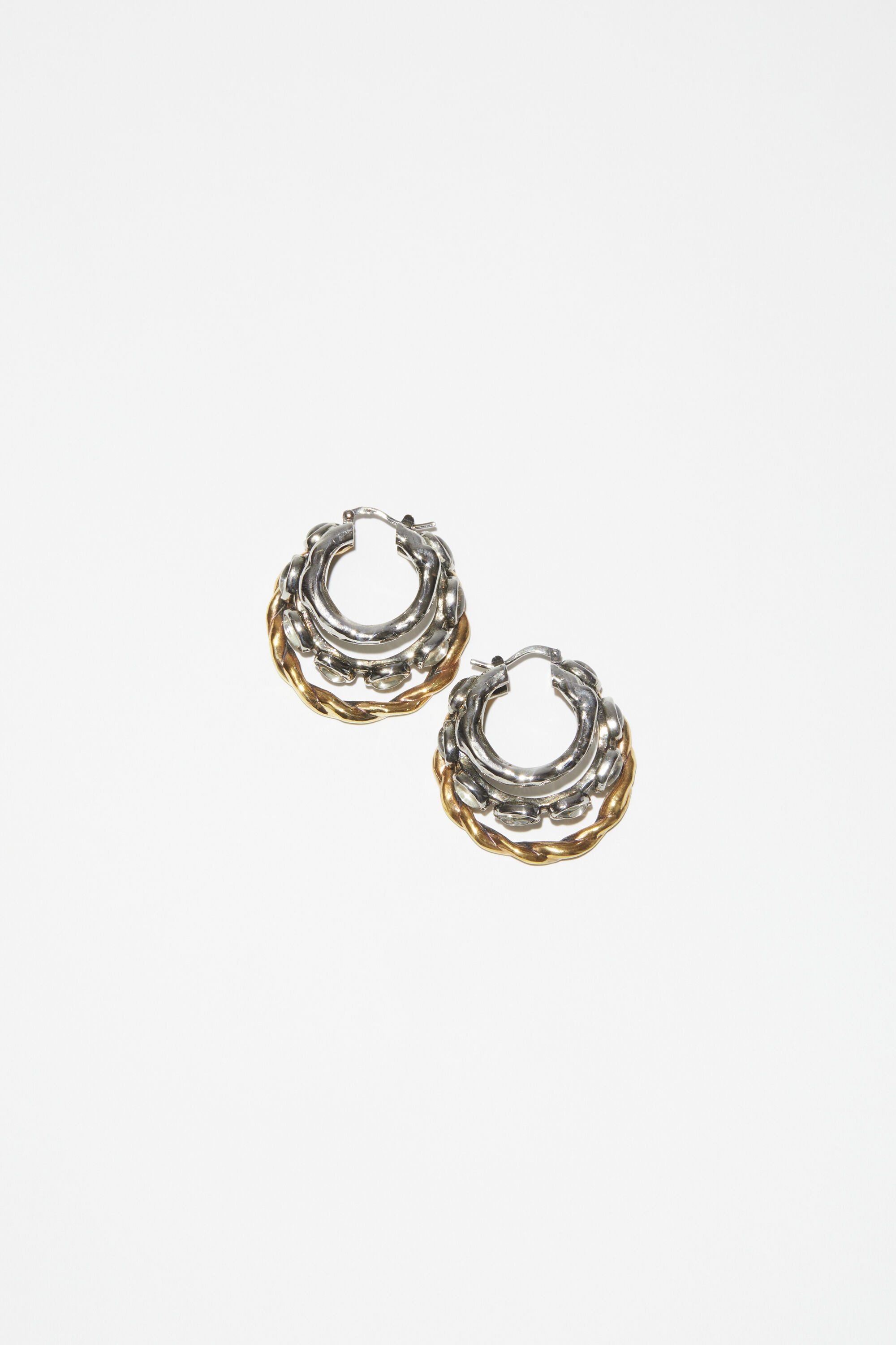 Multi hoop earrings - Antique silver/antique gold - 1