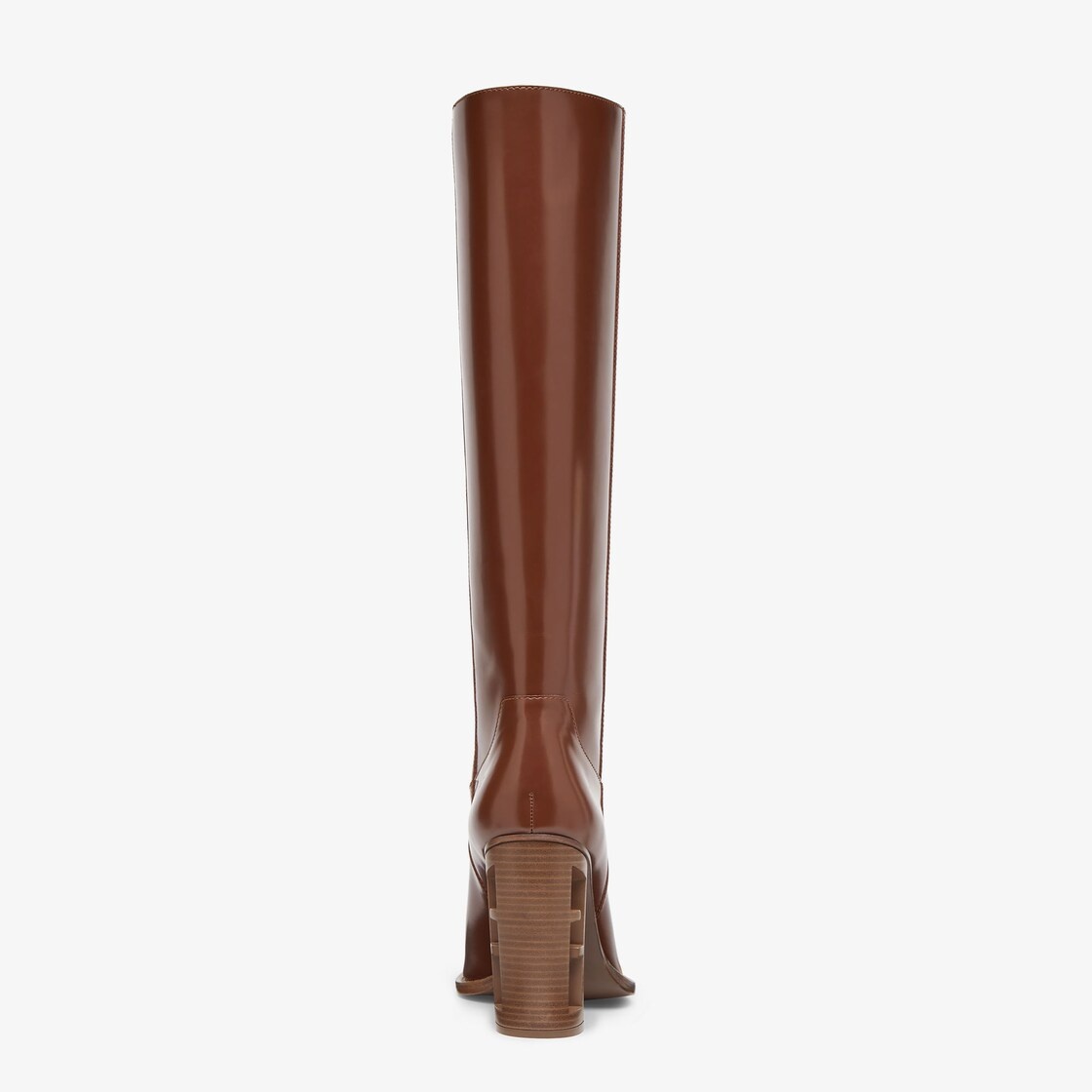 Brown leather high-heeled boots - 3