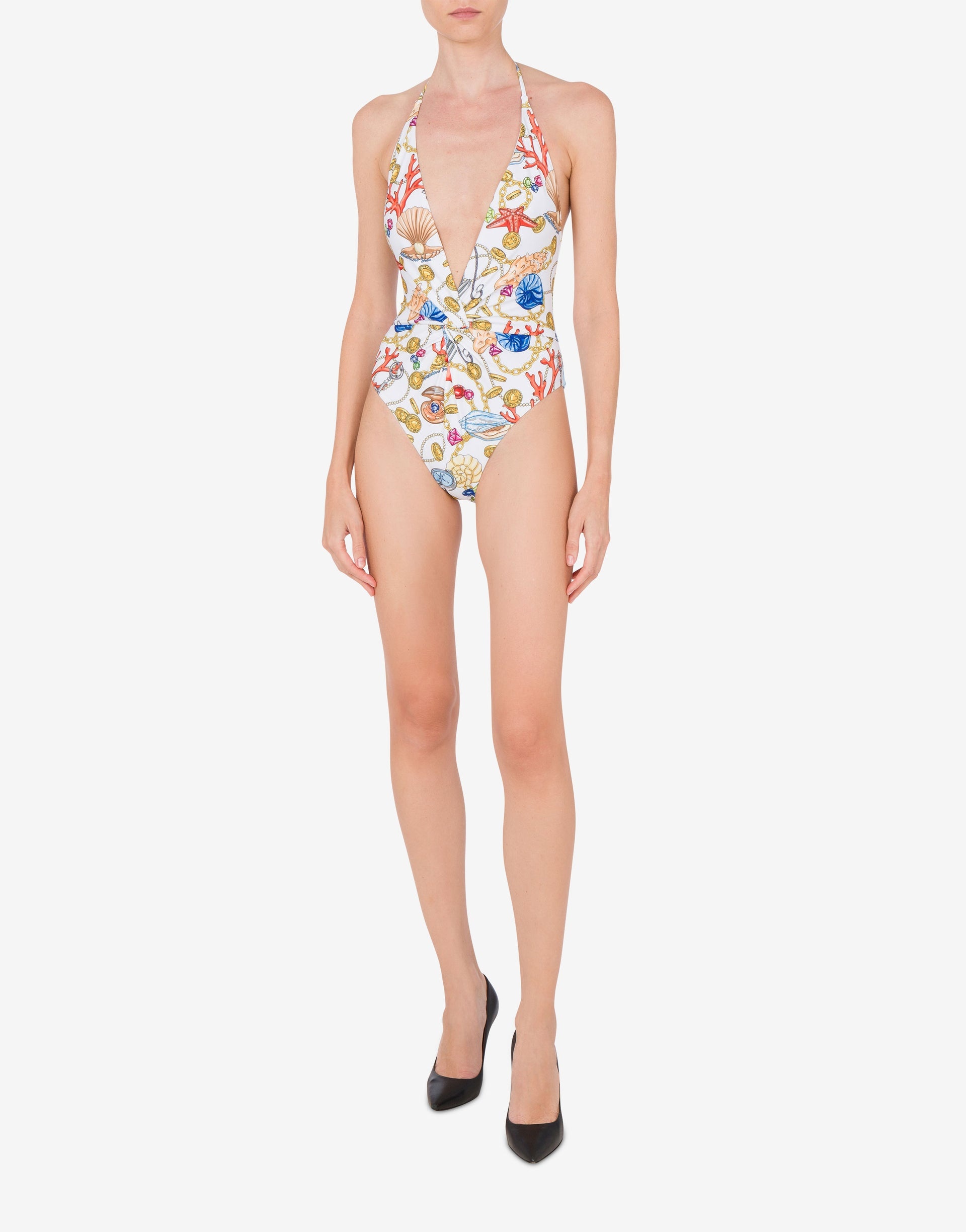MARINE PRINT ONE-PIECE SWIMSUIT - 1