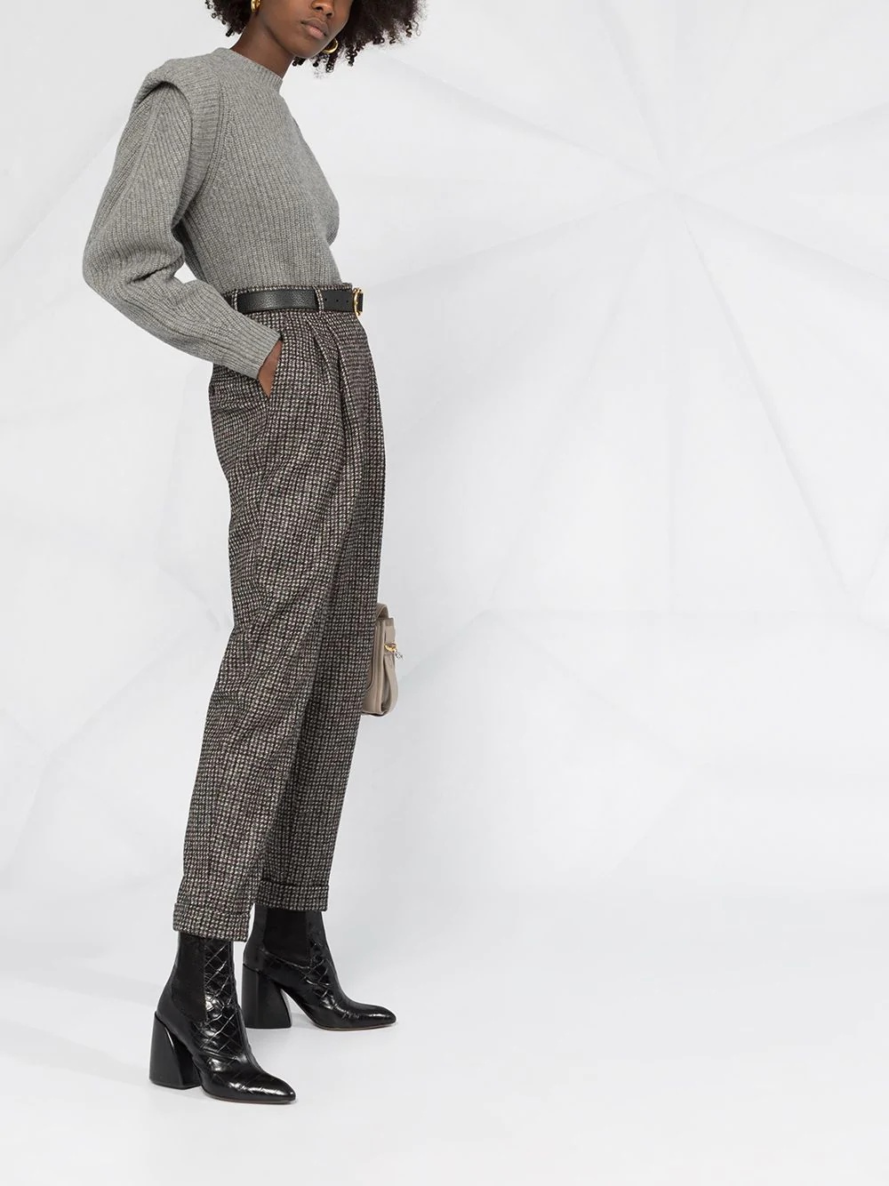 tapered tweed trousers - 4