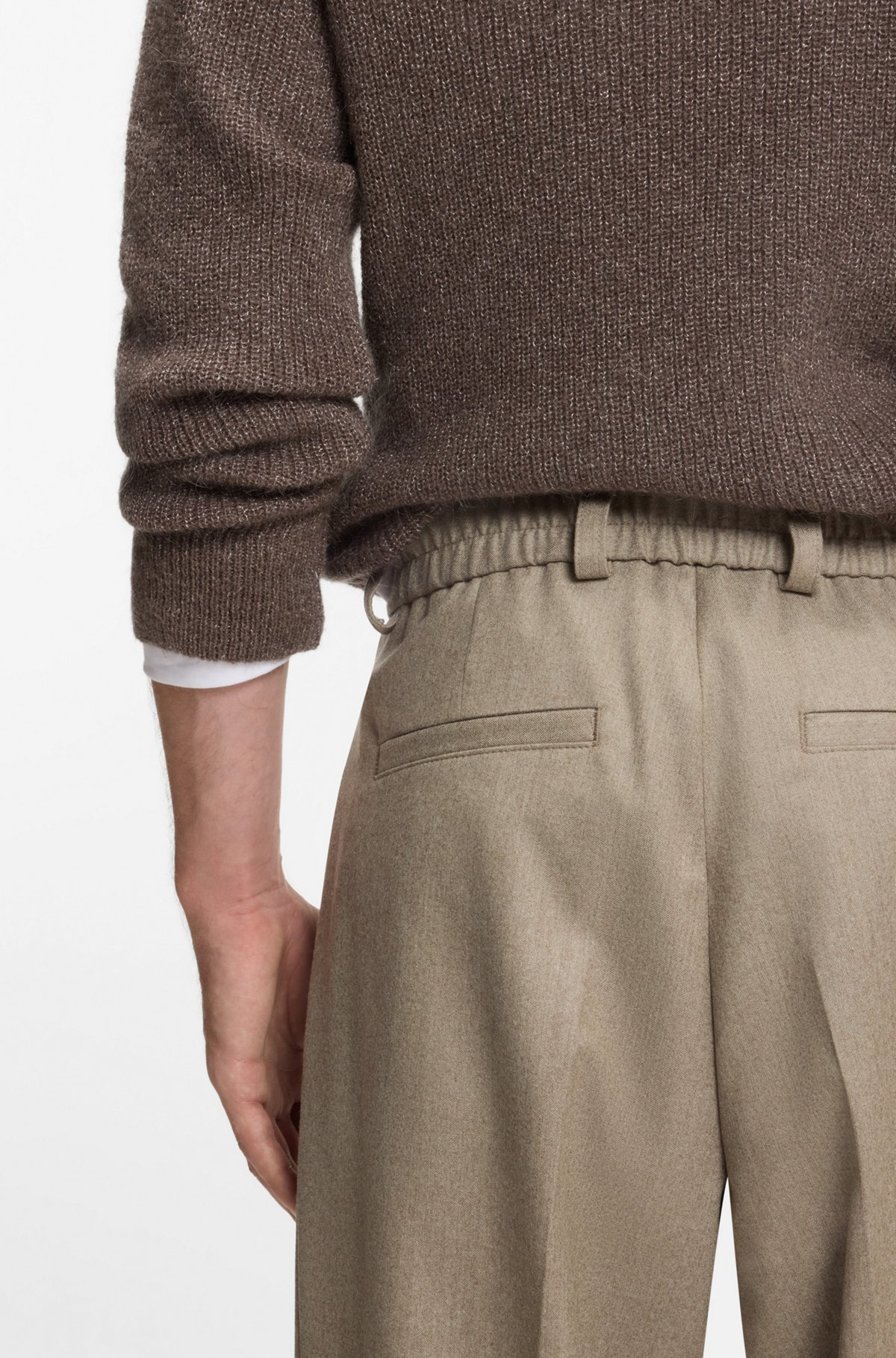 BECKHAM X BOSS RELAXED-FIT TROUSERS IN VIRGIN WOOL - 5