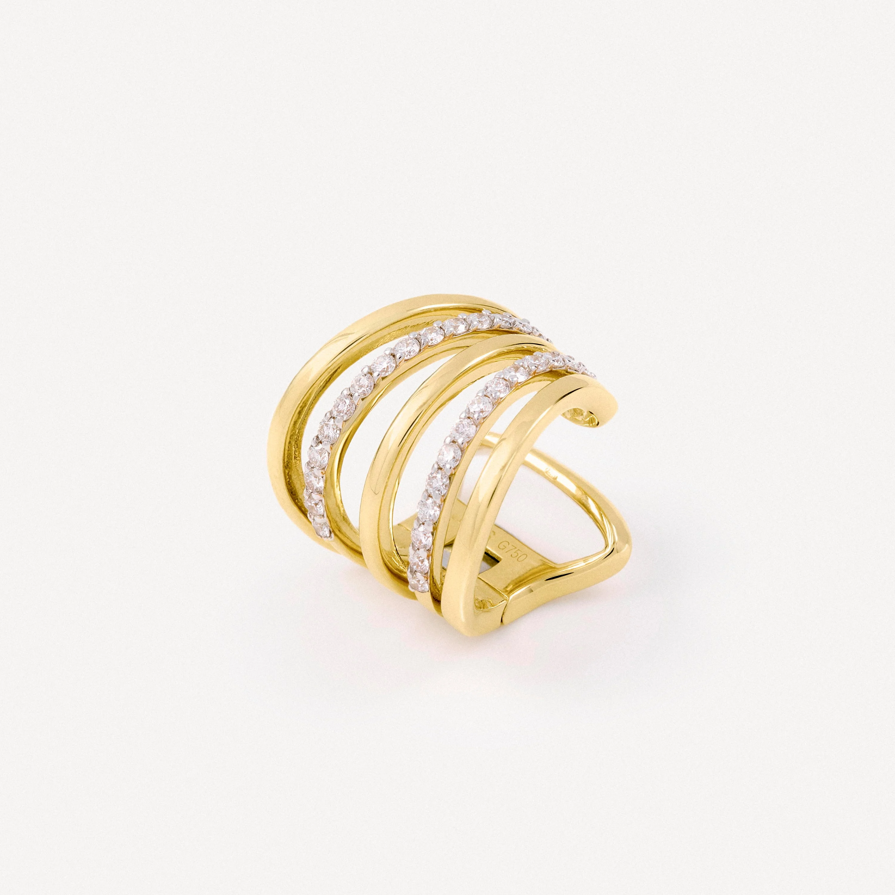 Gold, white gold and diamond two strip Earcuff TOUS ATELIER - 1
