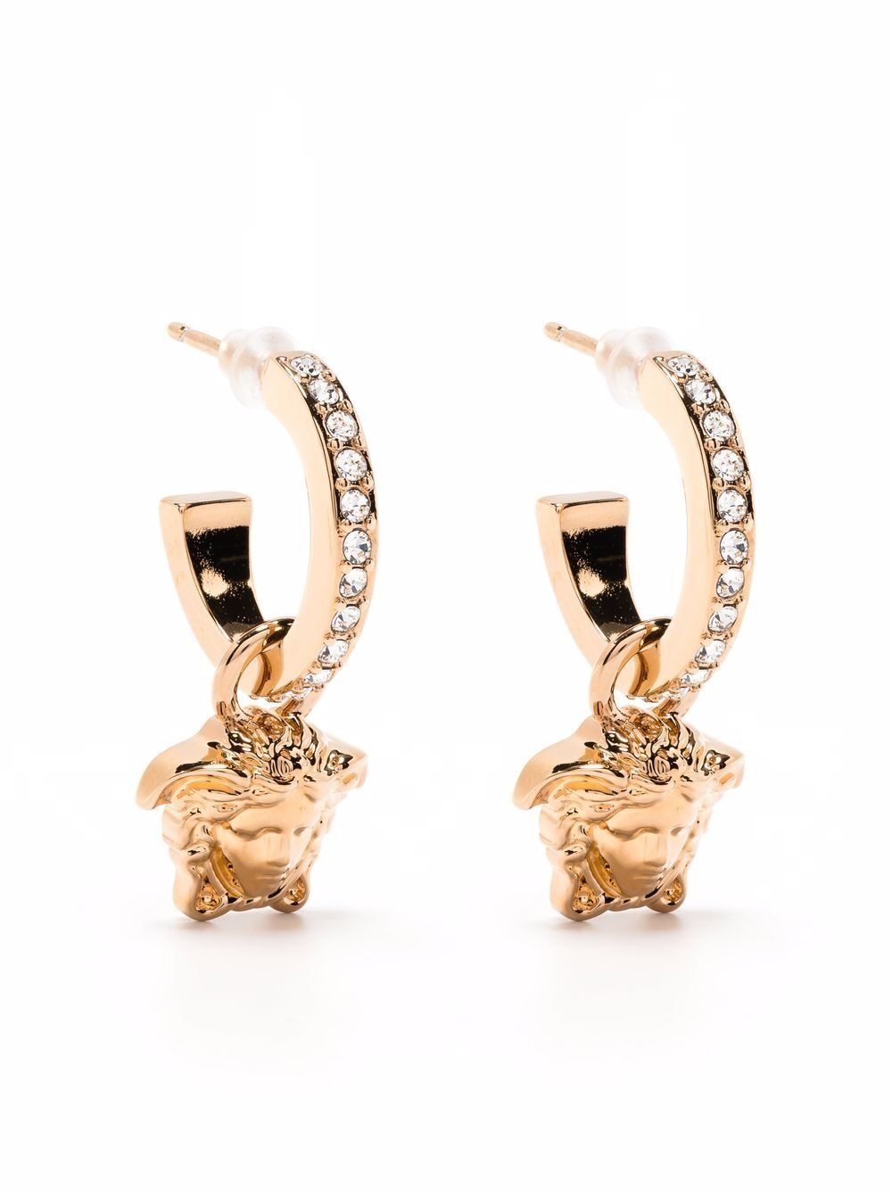 Versace Women Crystal La Medusa Hoop Earrings - 1