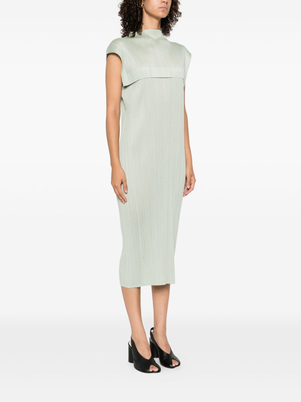 pleated sleeveless dress - 3