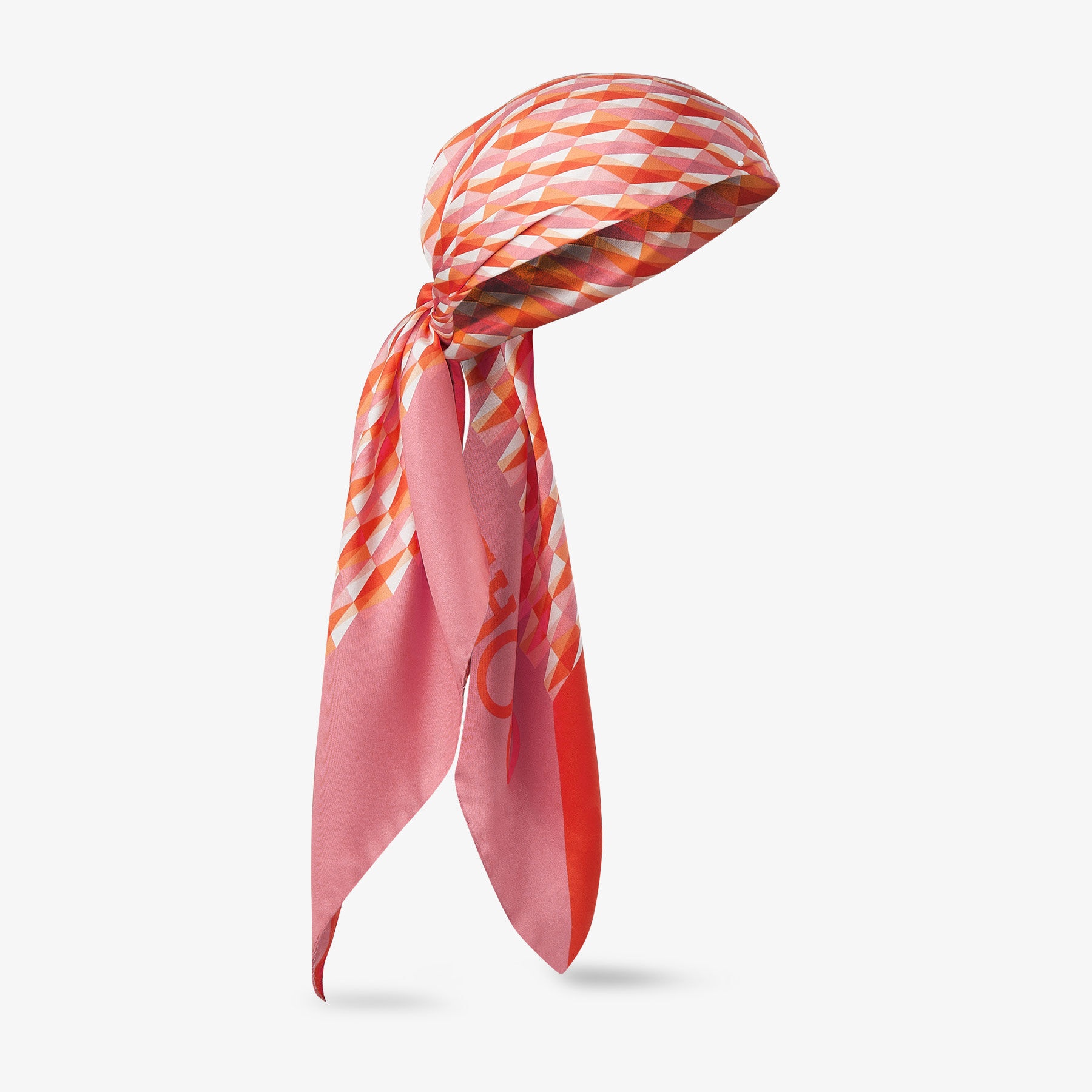 Reta
Paprika/Candy Pink Diamond Printed Silk Foulard - 2