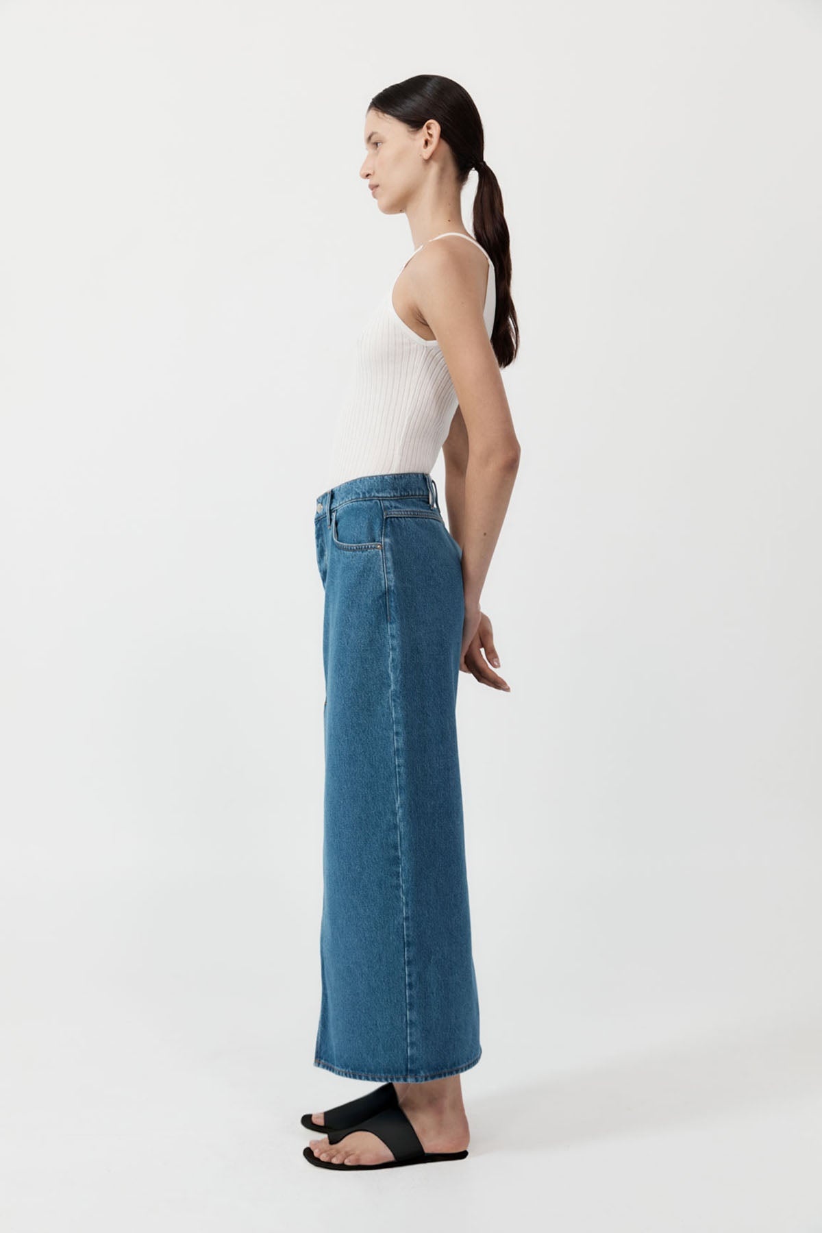 Denim Maxi Skirt - Denim Blue - 3