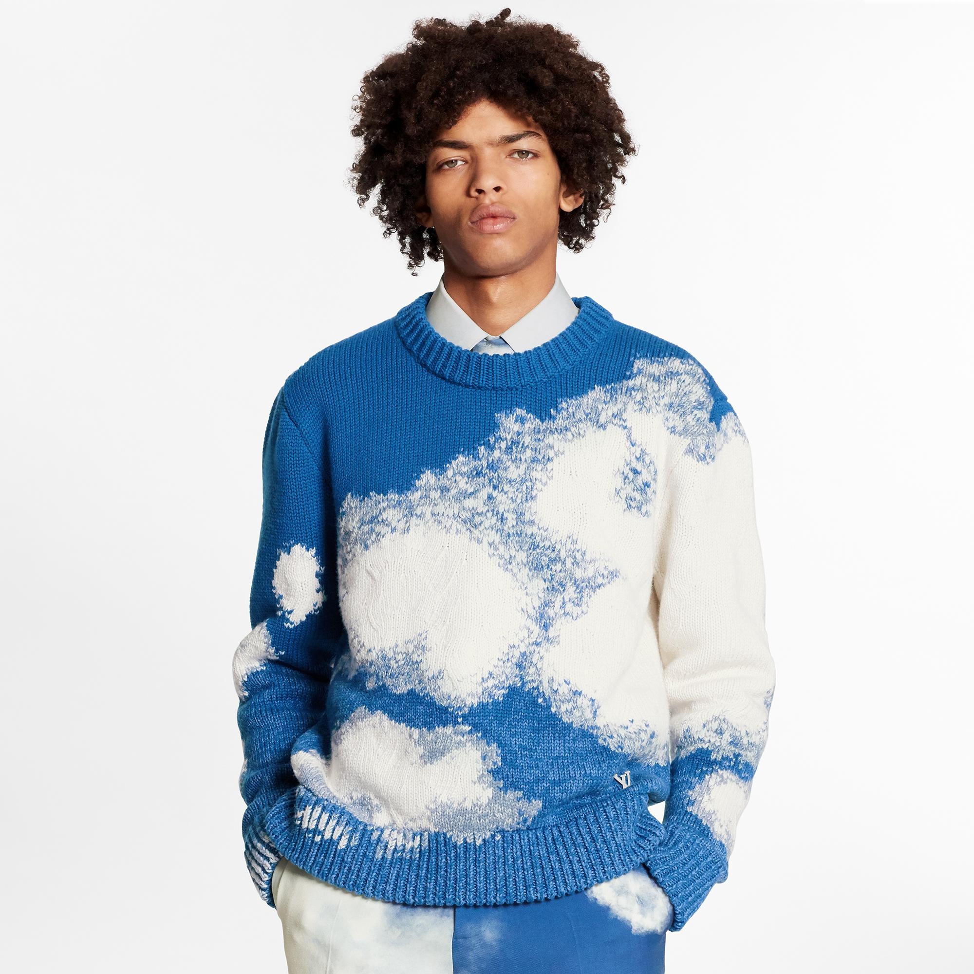 Hand-Knit Cloud Intarsia Crewneck - 4