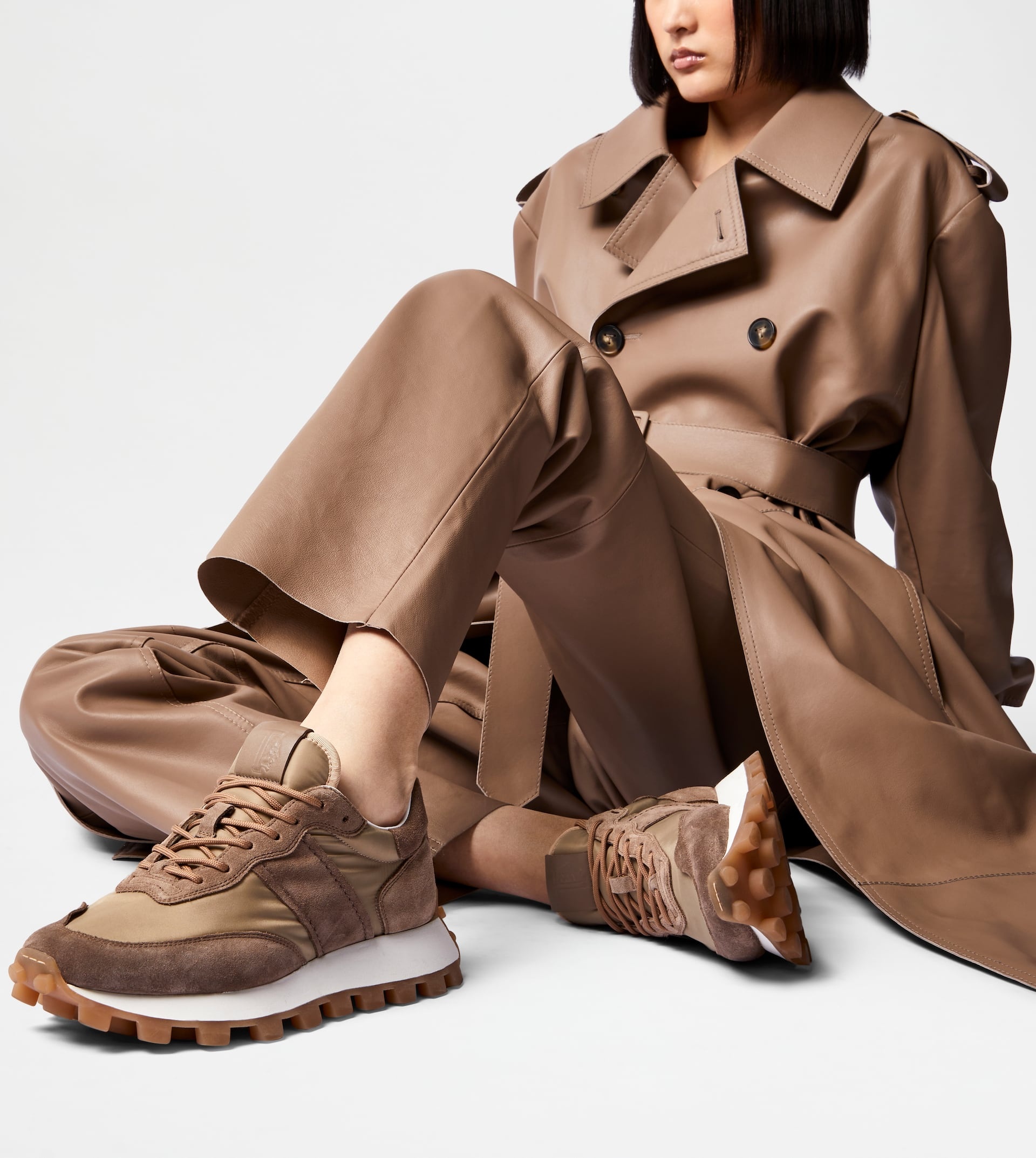 SNEAKERS TOD'S 1T IN SUEDE AND FABRIC - BROWN, BEIGE - 2
