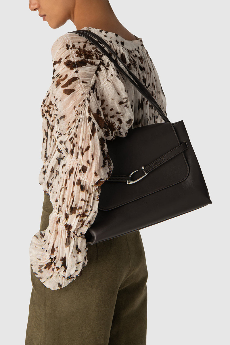 Cora Ristretto Nappa Leather Shoulder Bag 8