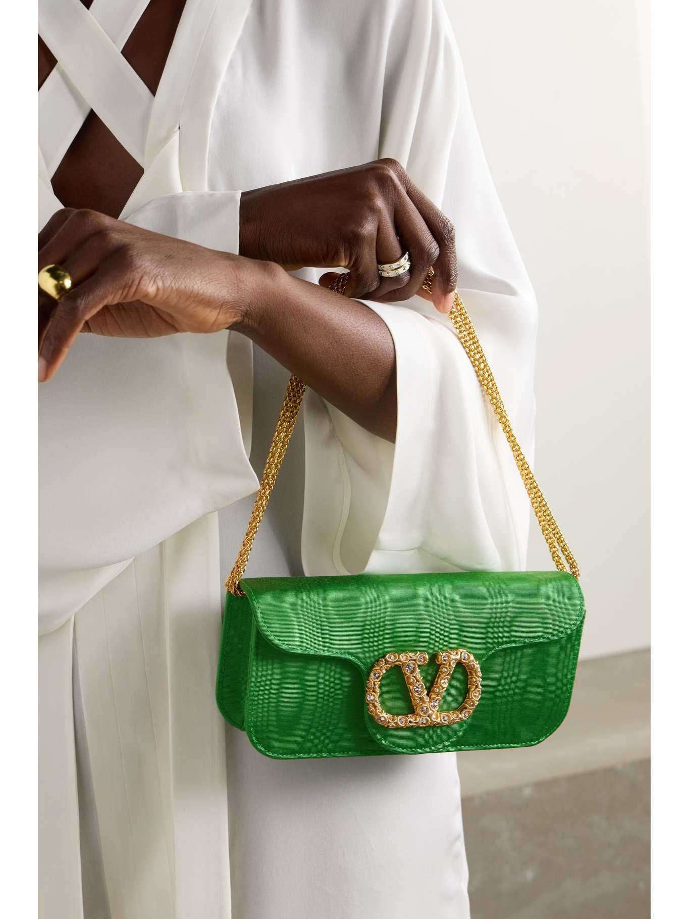 Locò embellished moire clutch - 7