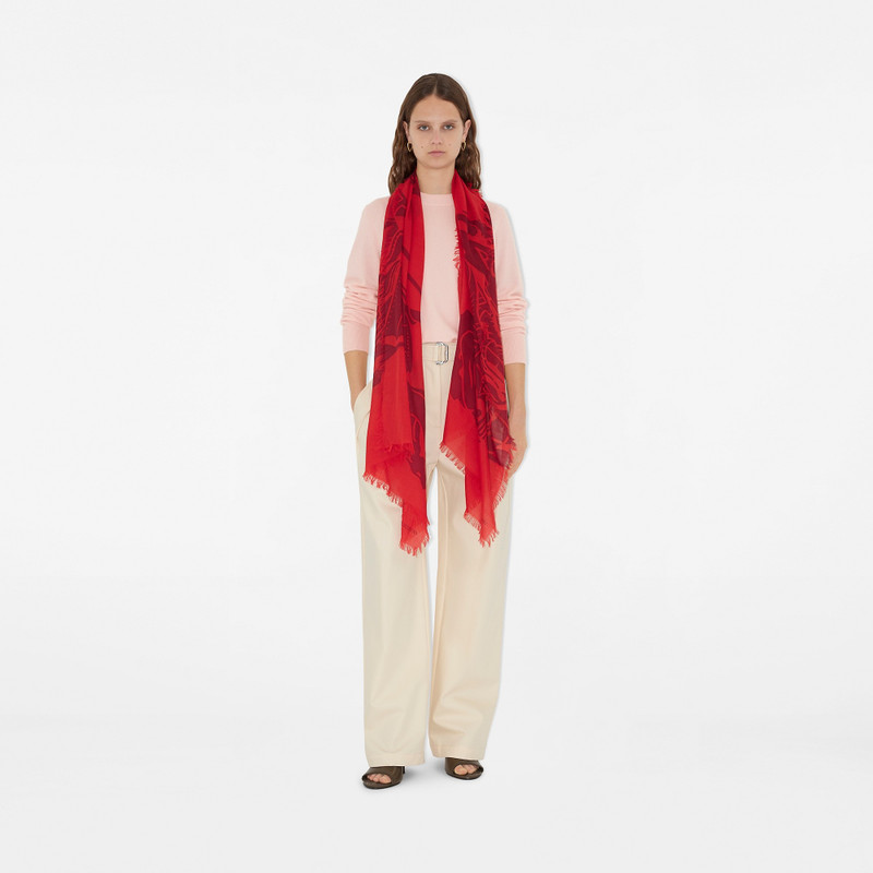 Burberry Wide EKD Wool Scarf outlook