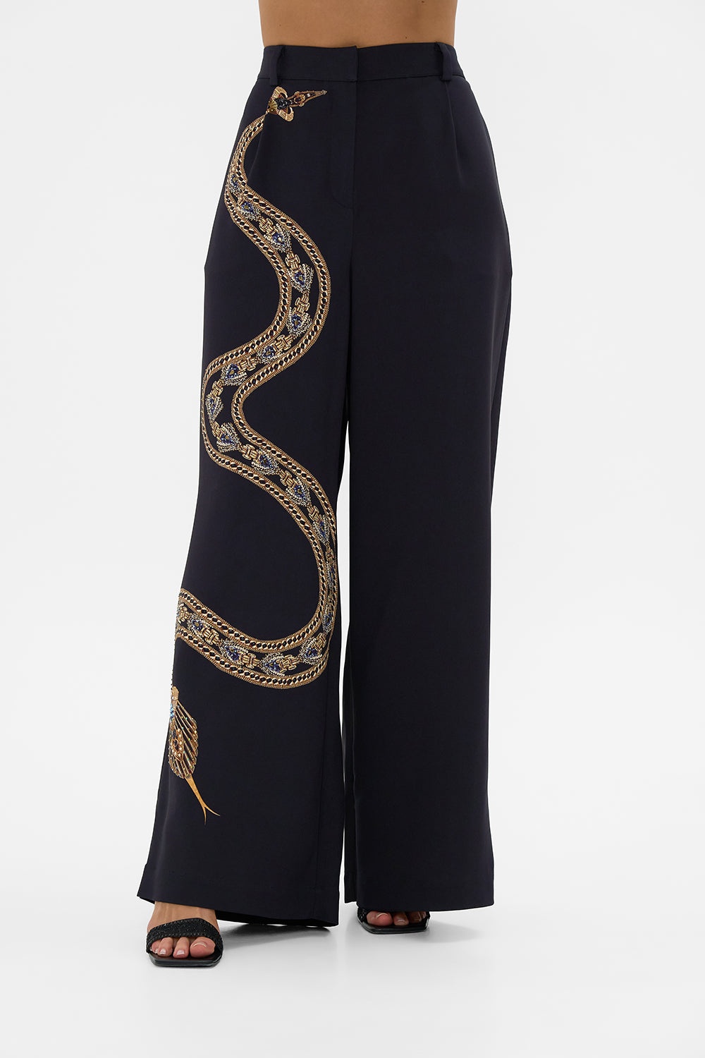 WIDE LEG WAISTED PANT - 5