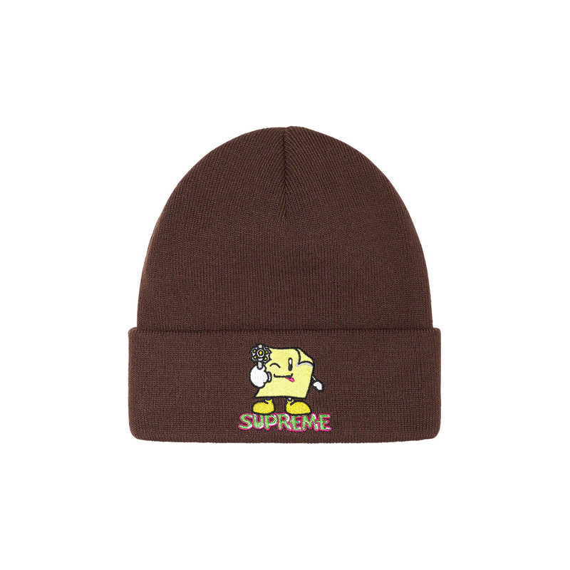 Supreme Sticky Note Beanie 'Brown' - 1