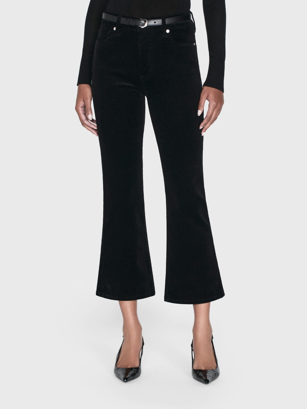 Le Crop Mini Boot Corduroy in Black - 2