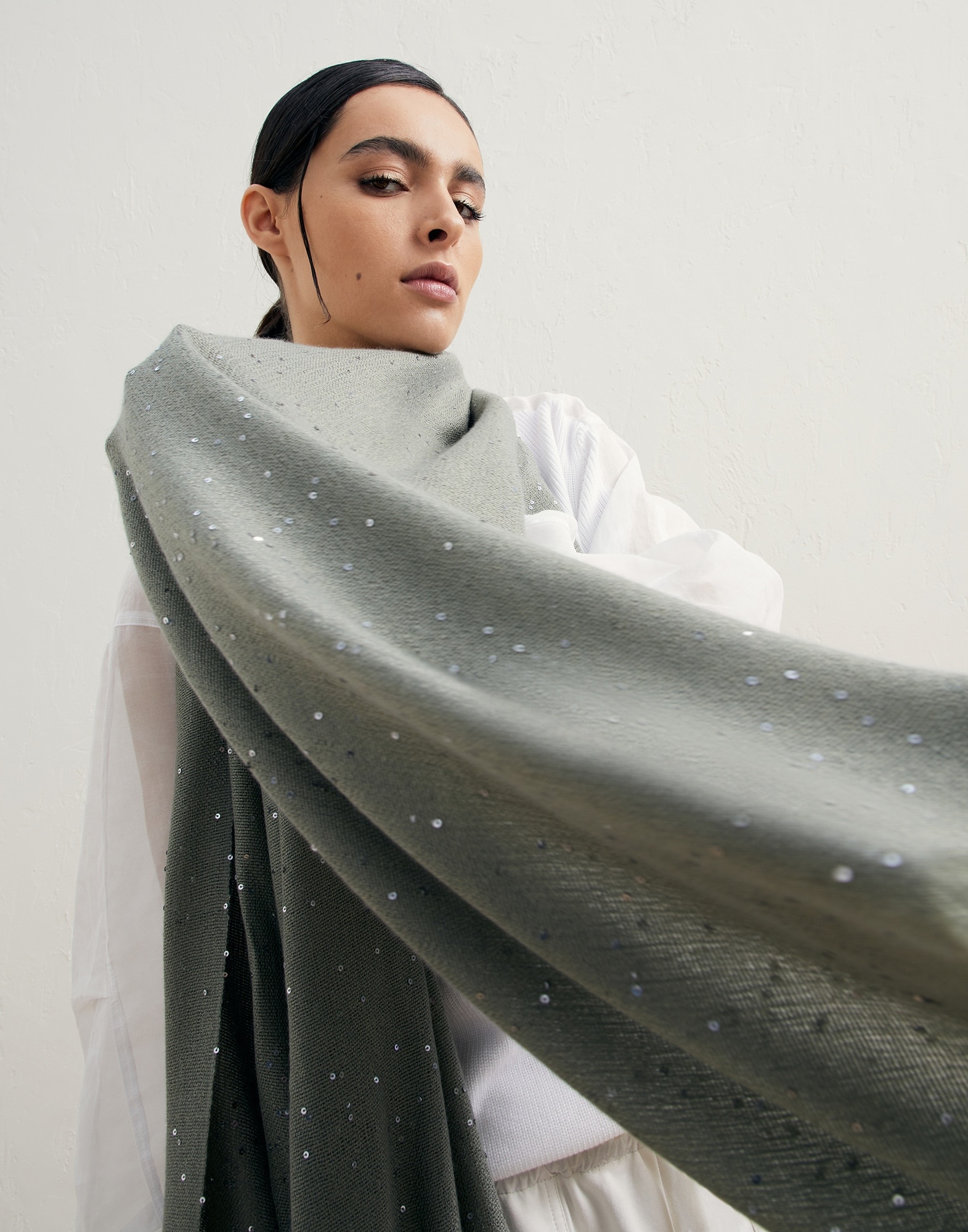 Cashmere and silk Diamond yarn scarf 4