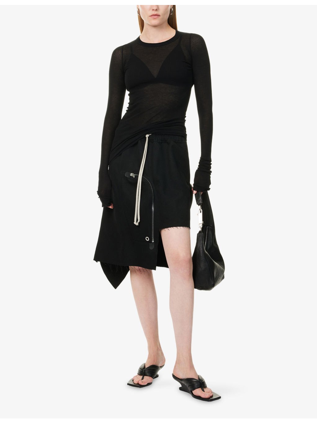 Dracca Asymmetric Wool Midi Skirt - 2