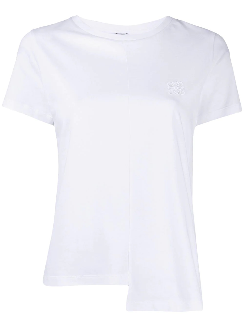 asymmetric logo-embroidered T-shirt - 1