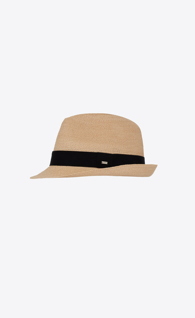 SAINT LAURENT trilby hat in straw outlook