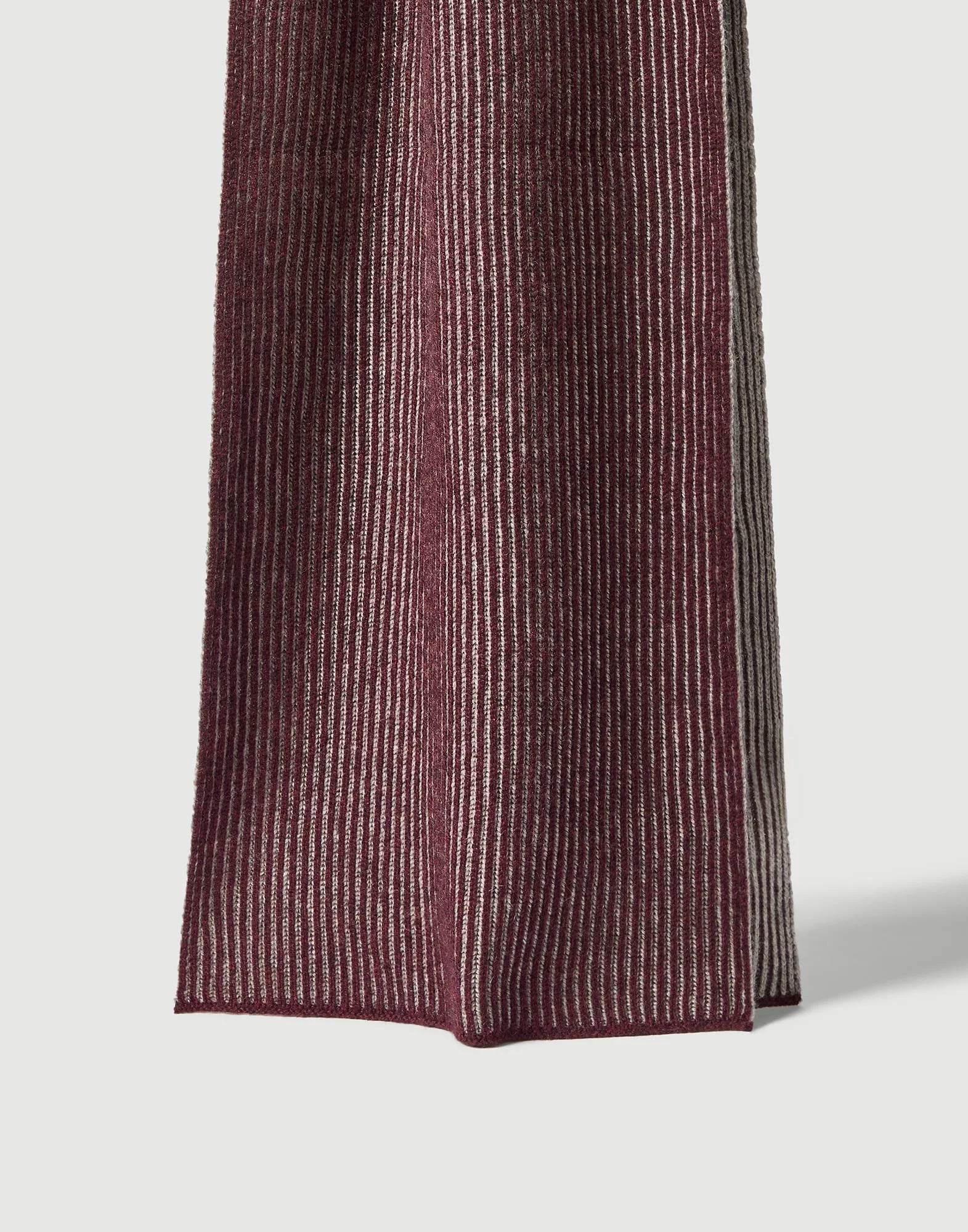 Cashmere English rib vanisé knit scarf - 1