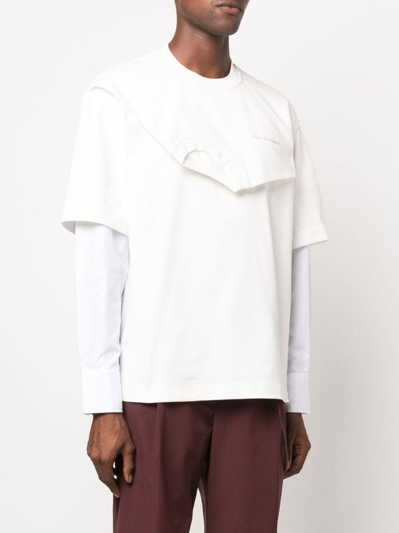 logo-embroidered layered sweatshirt - 3