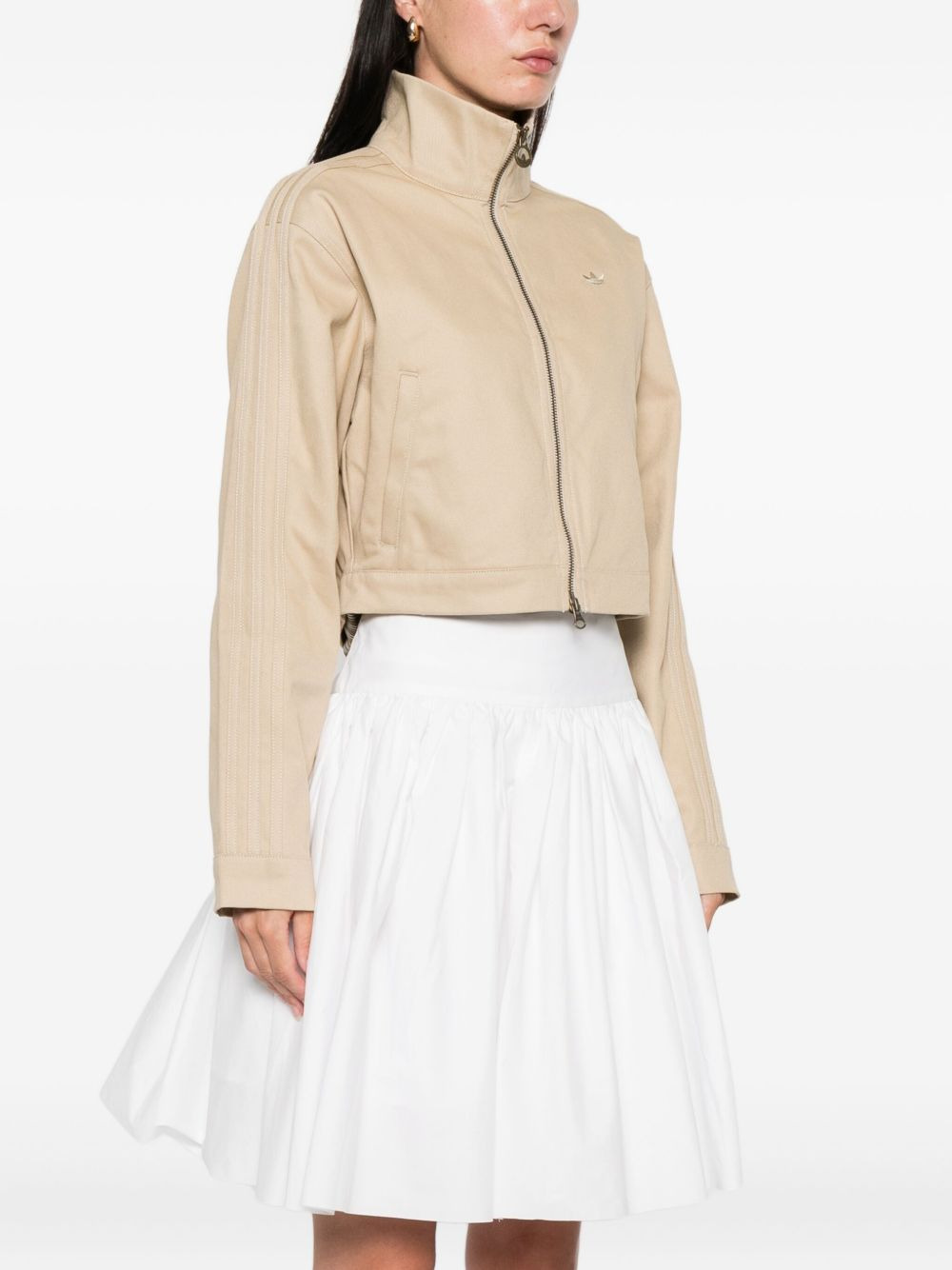 three-stripe zip-up cropped jacket - 3