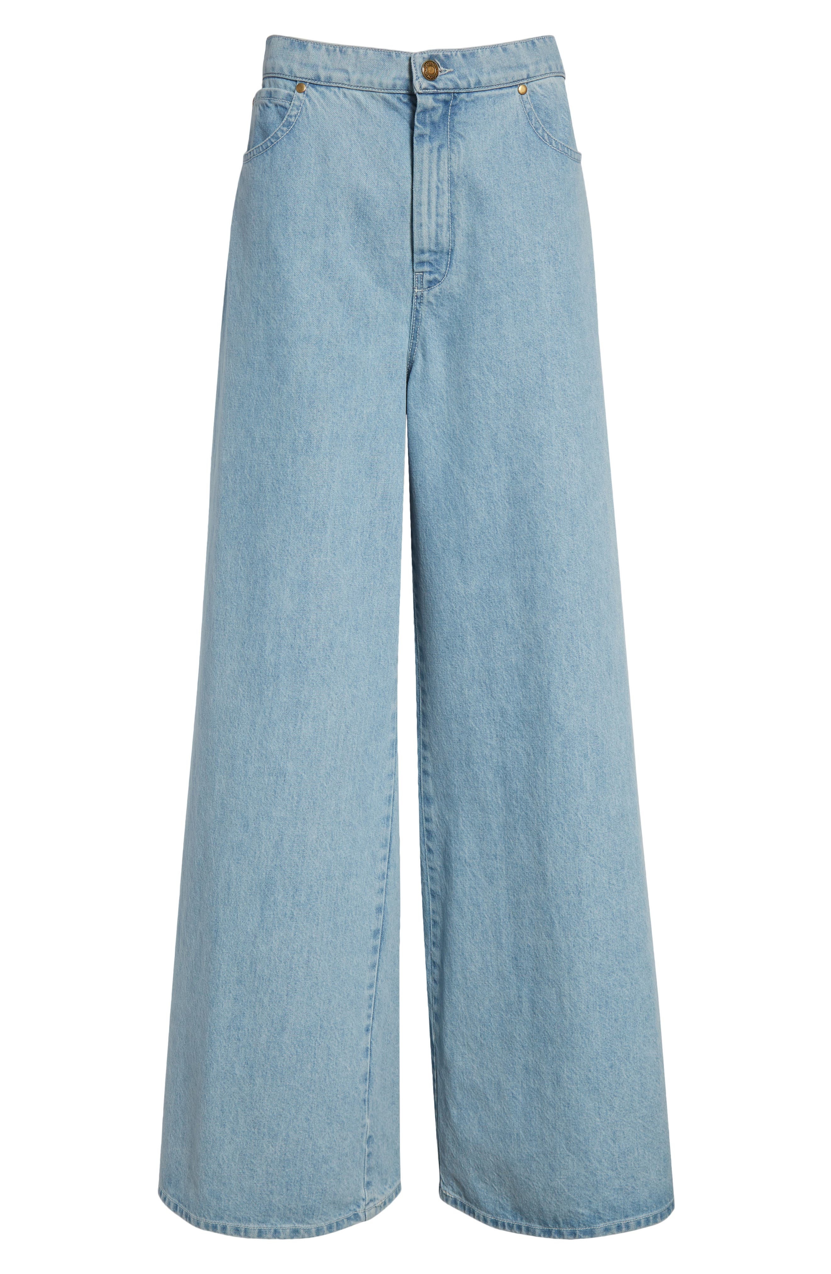 Max Mara Affari Wide Leg Jeans in Light Blue at Nordstrom - 6