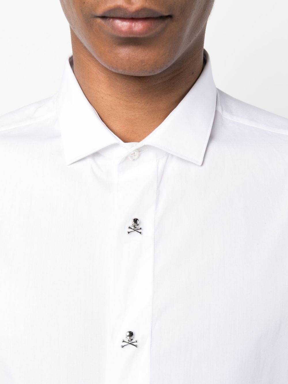 skull-appliqué cotton shirt - 5