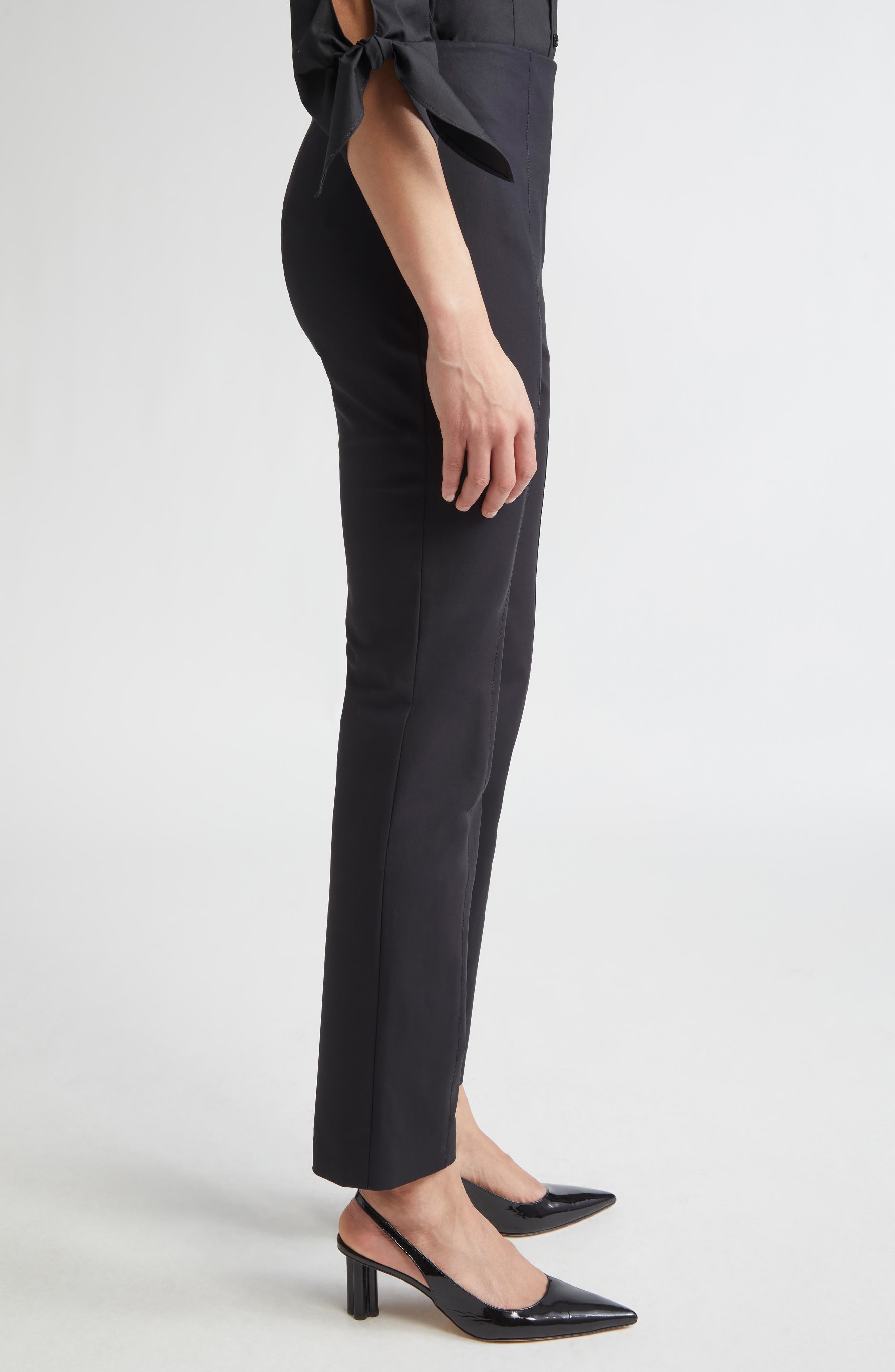 Carolina Herrera Emilie Slim Leg Pants in Black at Nordstrom - 4