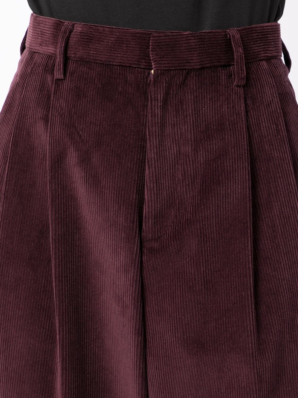 cropped tapered-leg corduroy trousers - 5