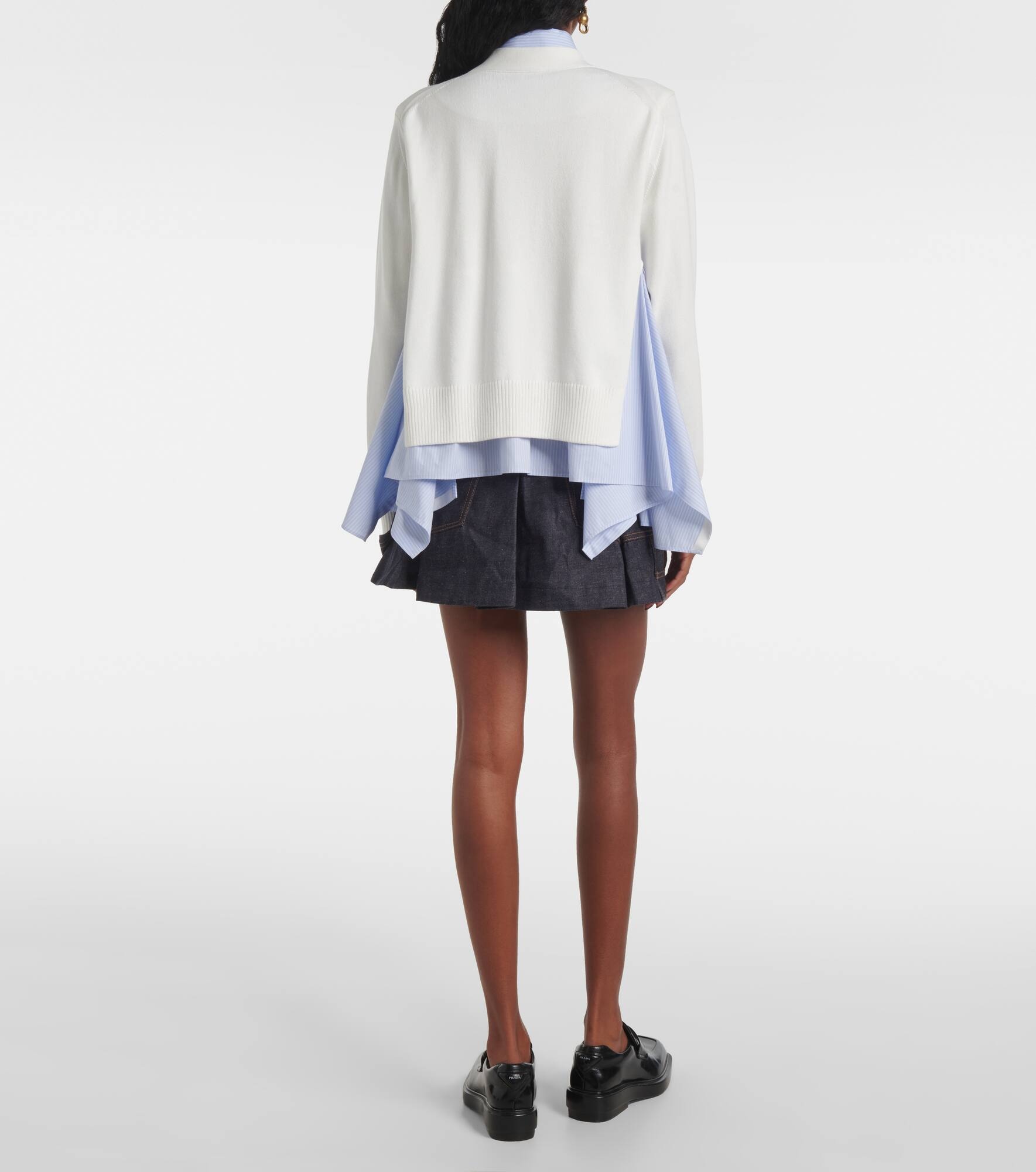 Cotton-blend poplin cardigan - 3