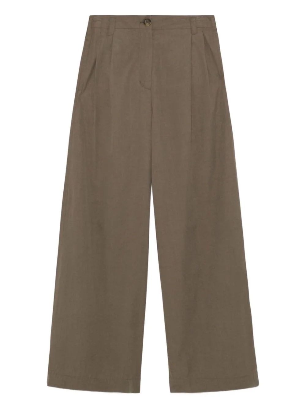 pleated button-fastening trousers - 1