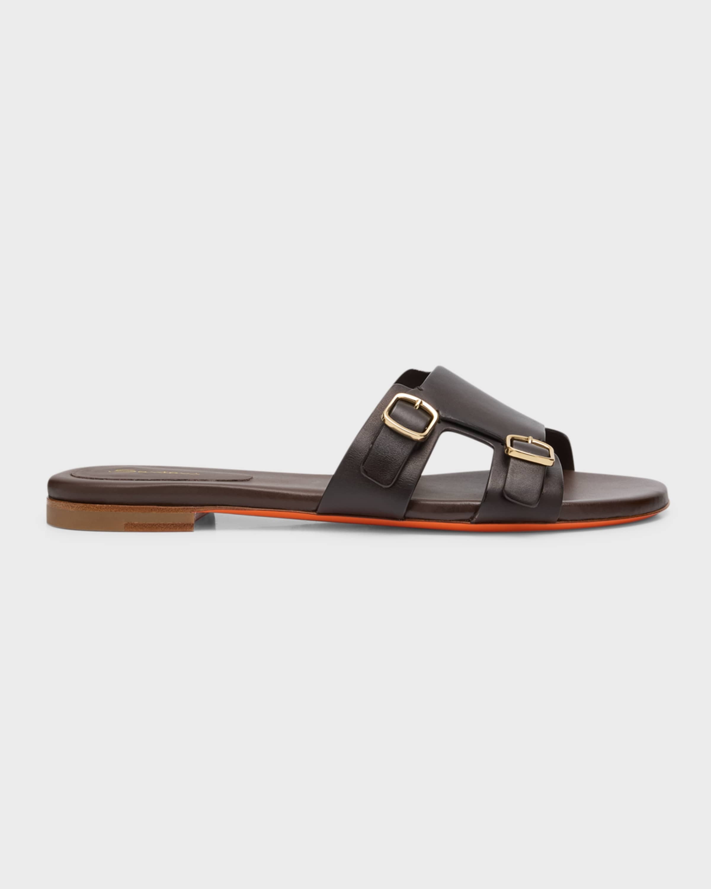 Foresaw Leather Double Monk Slide Sandals - 1