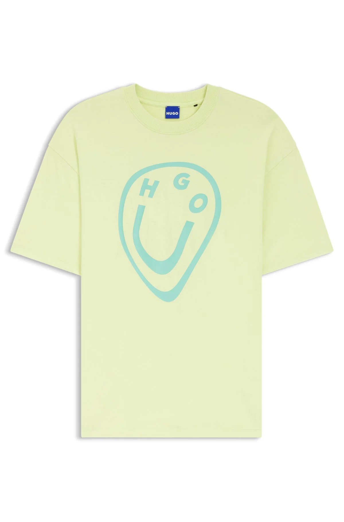 COTTON-JERSEY T-SHIRT WITH MELTED-EFFECT HAPPY HUGO PRINT - 1