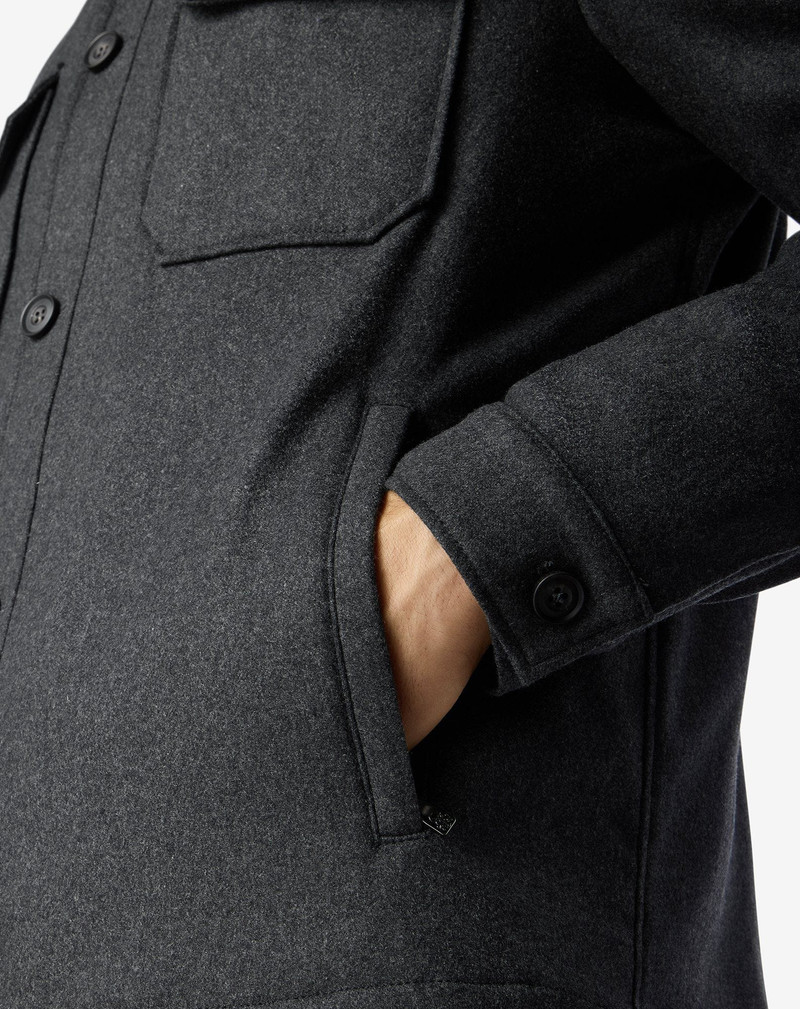 Anthracite grey stretch cashmere overshirt 5