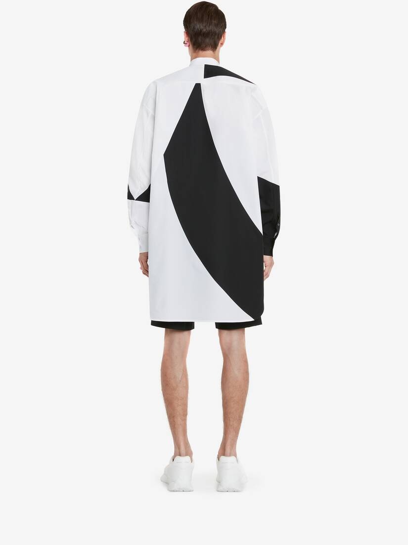 Men's Brushstroke Oversized Shirt in Black/white - 4