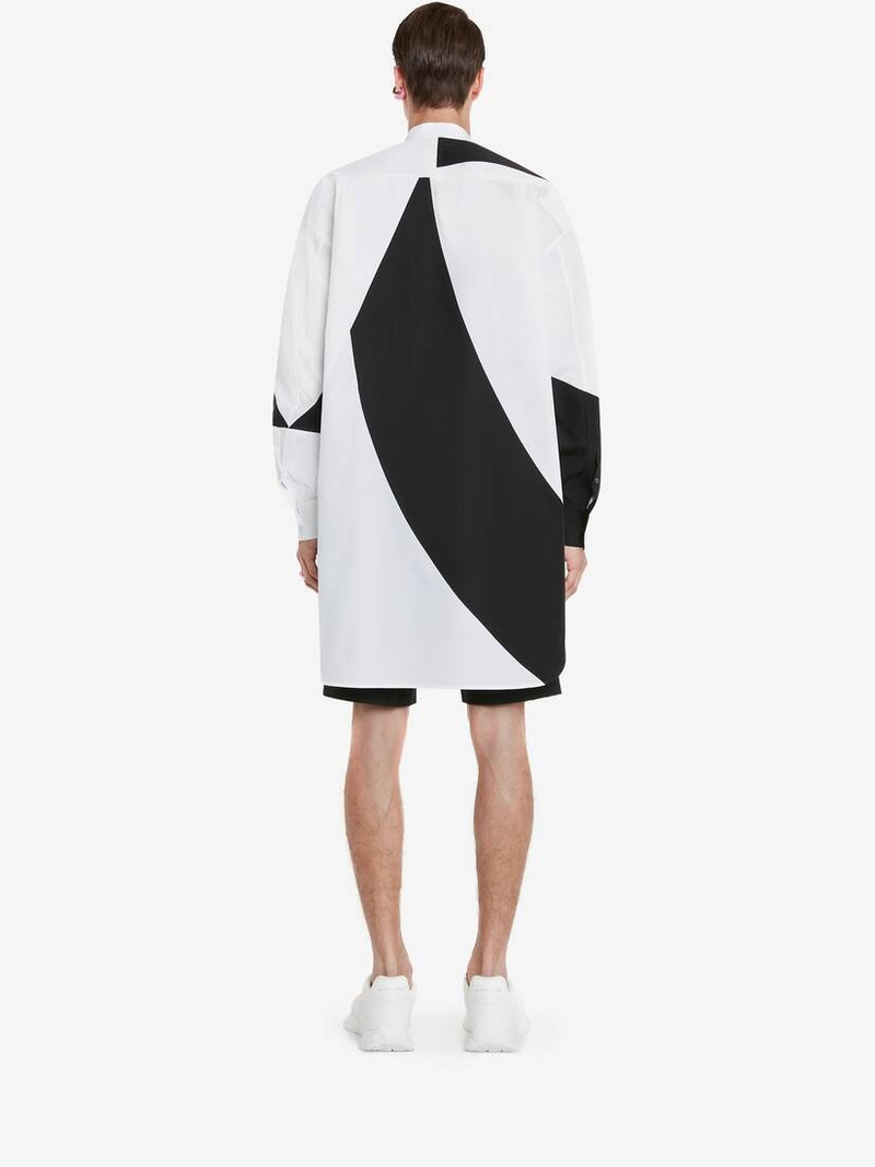 Men's Brushstroke Oversized Shirt in Black/white 4
