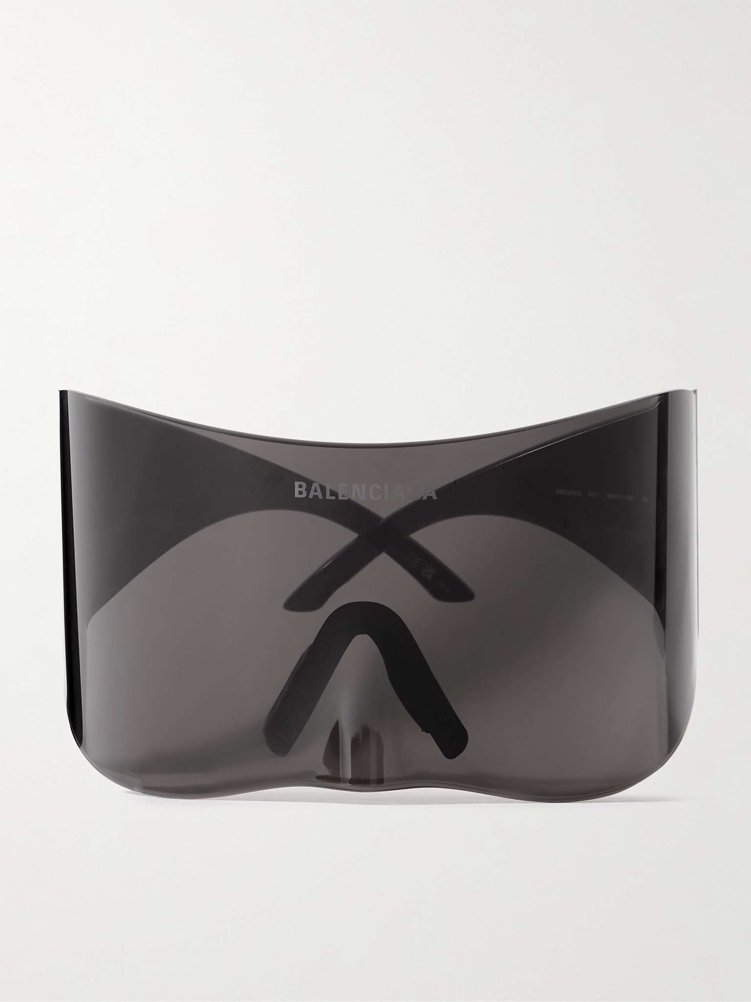 Oversized Rimless Wrap-Around Acetate Sunglasses - 1
