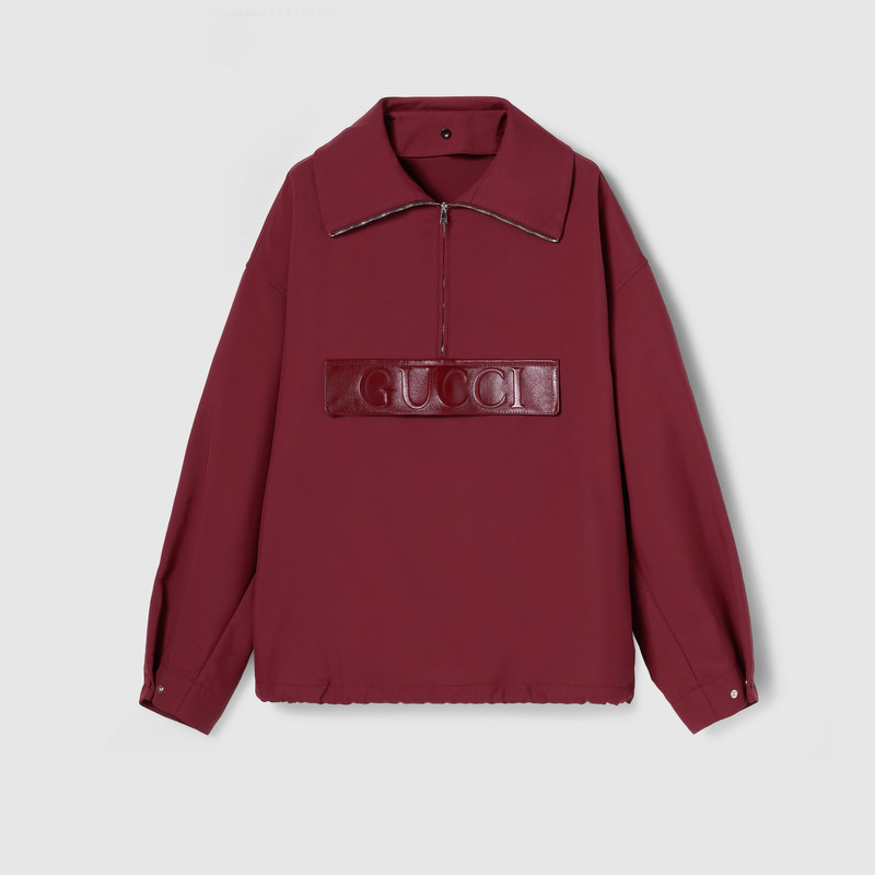 Embossed gabardine bomber jacket 8