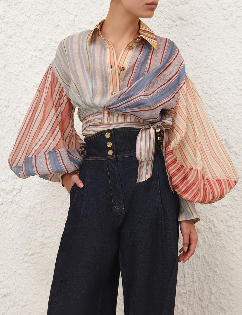 Zimmermann REBELLION STRIPED BLOUSE outlook