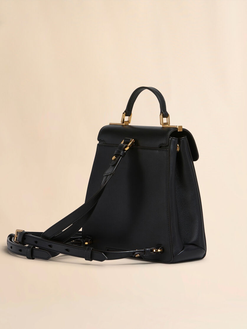 BLACK LEATHER TRUNKAROO BACKPACK - 2