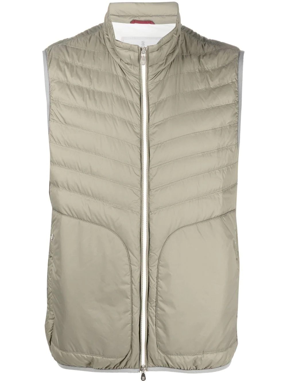 zip-up padded gilet - 1