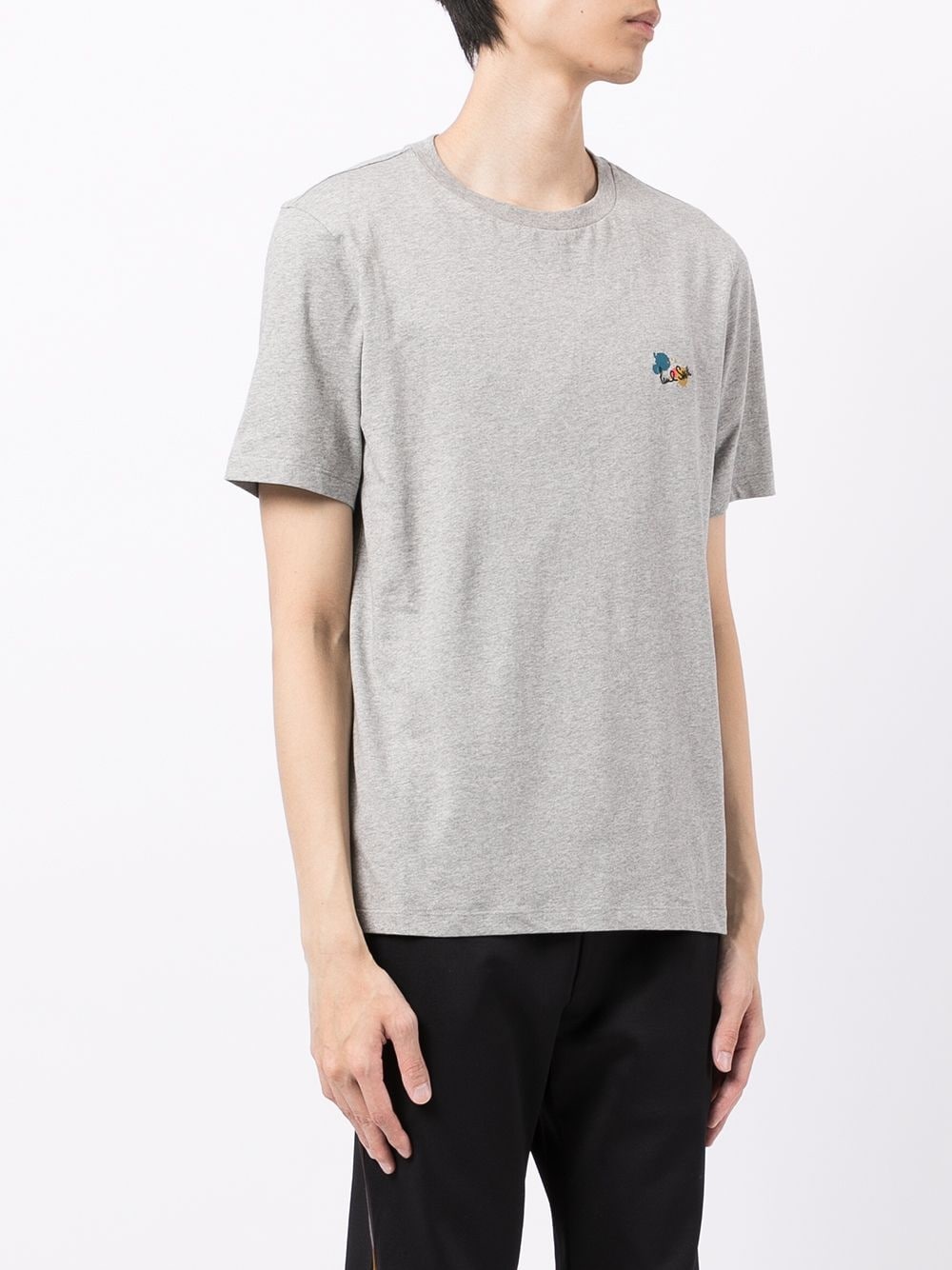 logo-embroidered cotton T-shirt - 3