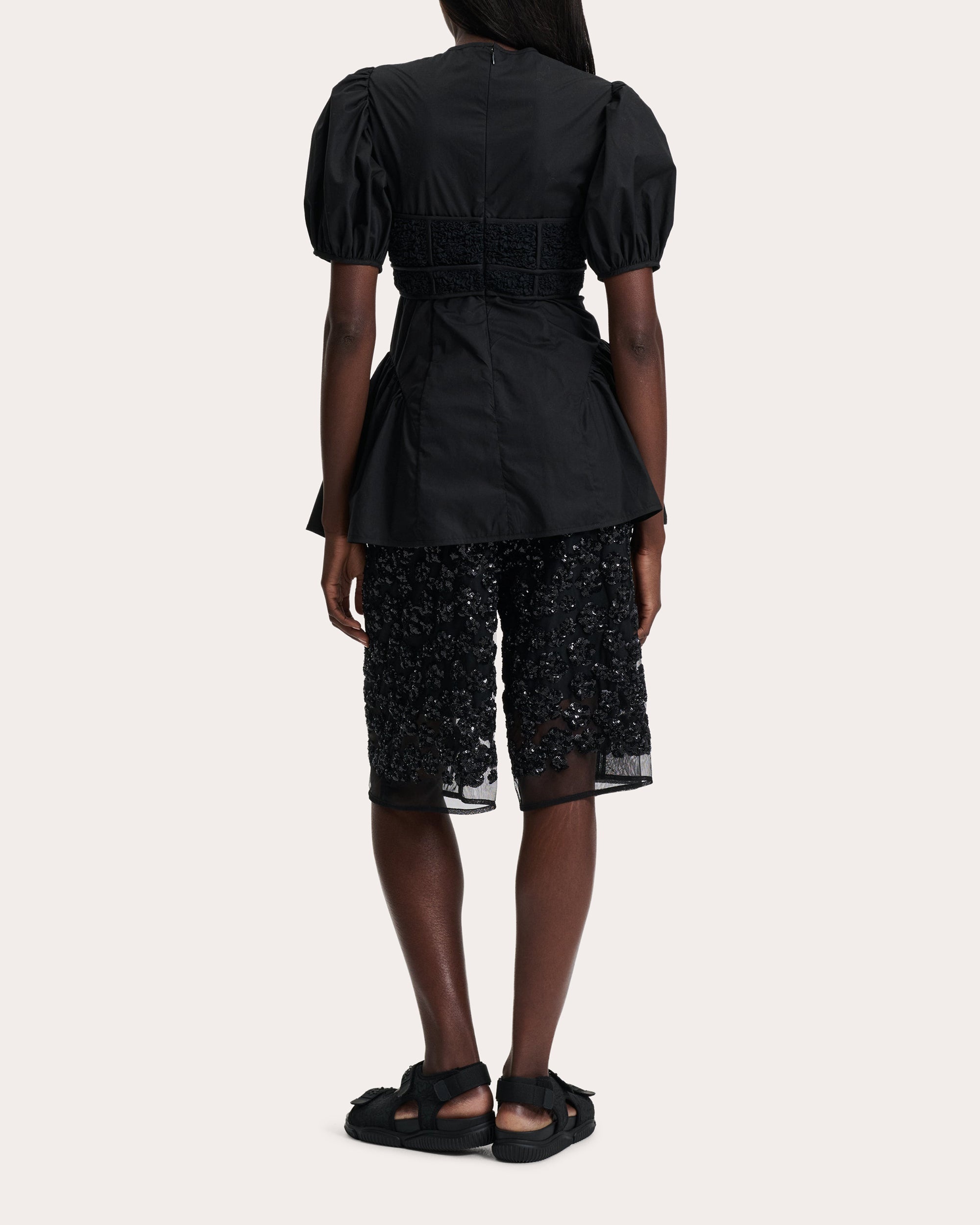 Conner Cotton Bustier Puff-Sleeve Top - 2