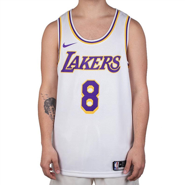 Nike NBA Basketball Sports Jersey Vest SW Fan Edition Lakers Home 8 White CI9503-100 - 3